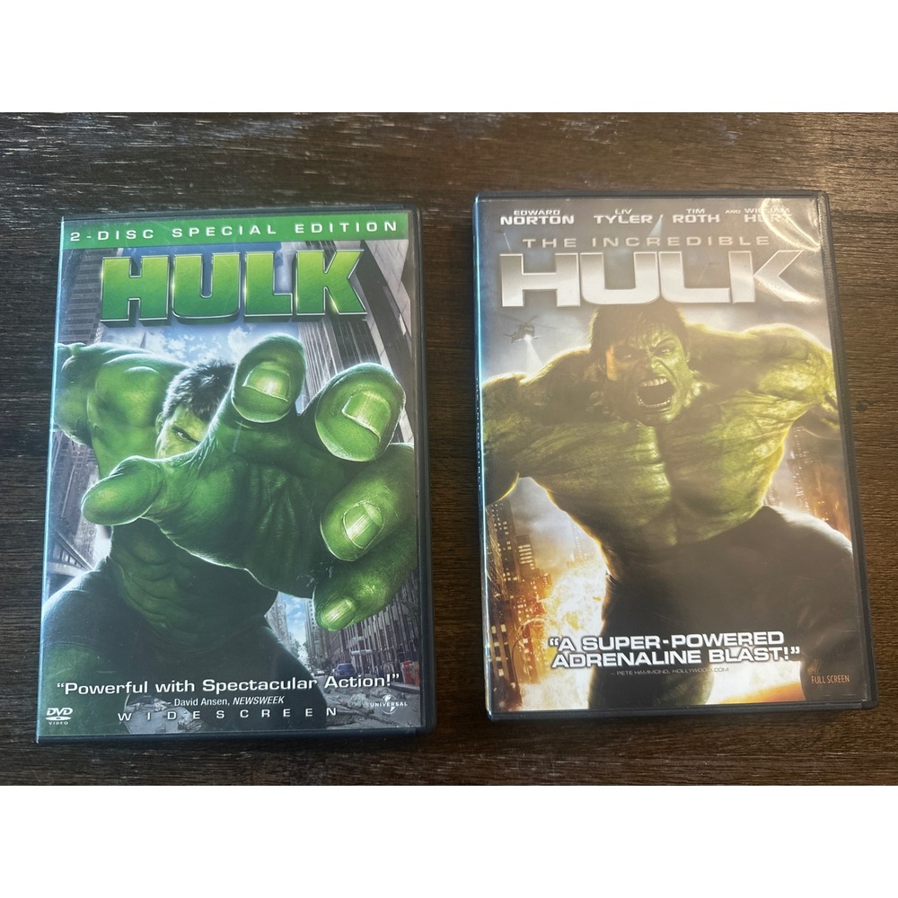 Marvel‎ Hulk DVD Bundle Hulk 2-Disc Special Edition & The Incredible Hulk 2008